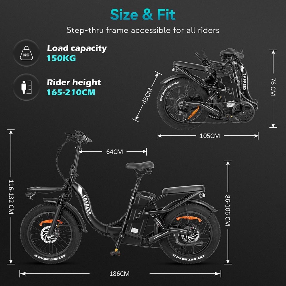 Elektrické kolo Fafrees F20 X-Max 20 * 4,0 palce Fat Tire 750 W Bezkomutátorový motor 48 V 30 AH Baterie Výchozí Max rychlost 25 km/h