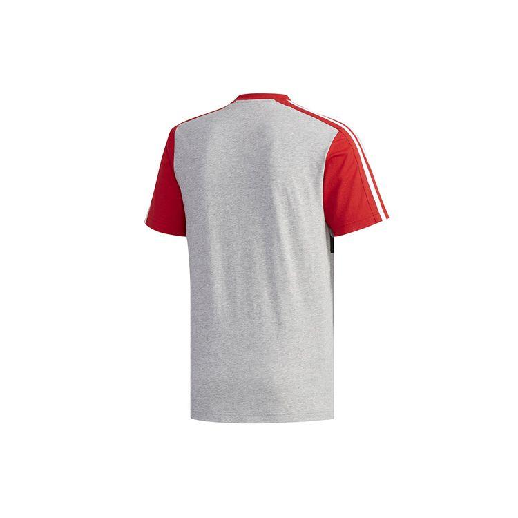 Adidas Essential Colorblock Tee Men Tops Red Black Grey FL0294
