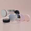 1Pcs Portable Plastic Powder Box Empty Loose Powder Container With Sieve Mirror Cosmetic Sifter Jar Travel Makeup Accessories