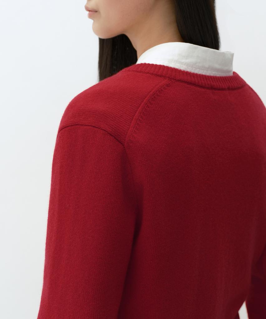 MUSINSA STANDARD WOMAN [Victoria Wool] Women'S V-Neck Knit [Red]