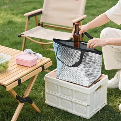 Insulated Food Bag Thermal Lunch Bag Waterproof Aluminum Foil Pouch Beach Camping Travel Picnic Takeaway Delivery Meal Container