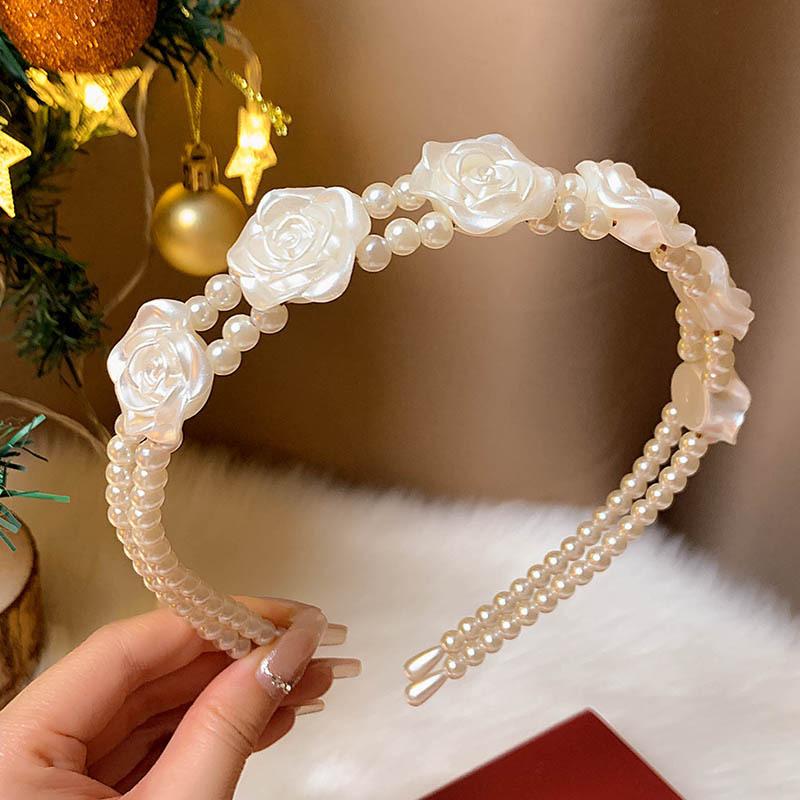 Hochwertiges rotes Neujahrs-Haarband für Damen, Retro-Haarspange, Weihnachts-Haarband Haarschmuck