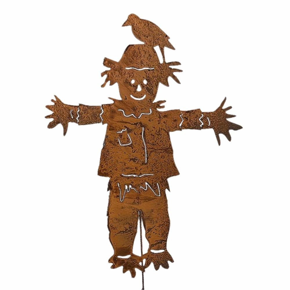Iron Scarecrow Yard Sign 16 Inch Scarecrow Lawn Ornament Vintage Rustic Scarecrow Yard Art Pathway