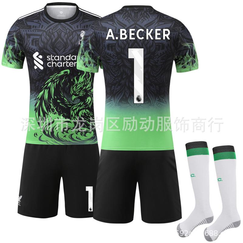 Klubové zelené přechodové tričko Wirtz Salah Liverpool Speciální pamětní edice Rychleschnoucí