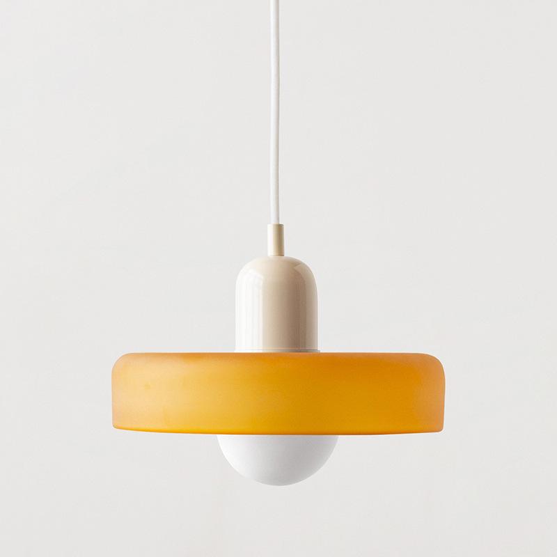 Danish Mid-Century Cream Green Retro Glass Chandelier for Restaurants & Bars