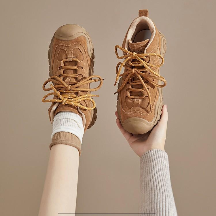 2025 autumn and winter new ugly cute outdoor platform Martin boots women's non-slip breathable desert boots comfortable versatile short boots