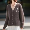 Korean Retro V-Neck Wool Cardigan Sweater - Women's Autumn/Winter Fashion