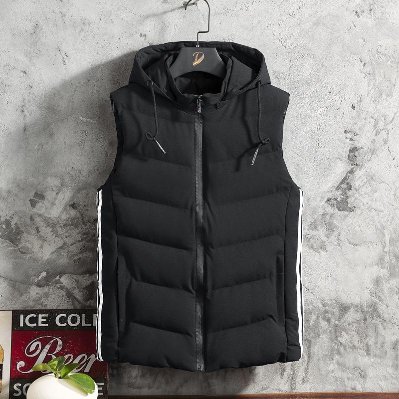 

Осенне-зимний жилет, мужская хлопковая одежда, большие ярды, свободная хлопковая майка, безрукавка с капюшоном и плечами, куртка M