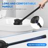 Toilet Plunger and Brush, Silicone Bowl Brush and Heavy Duty Toilet Plunger Set with Ventilated Holder, 2-in-1 Toilet Brush and Plunger Combo for