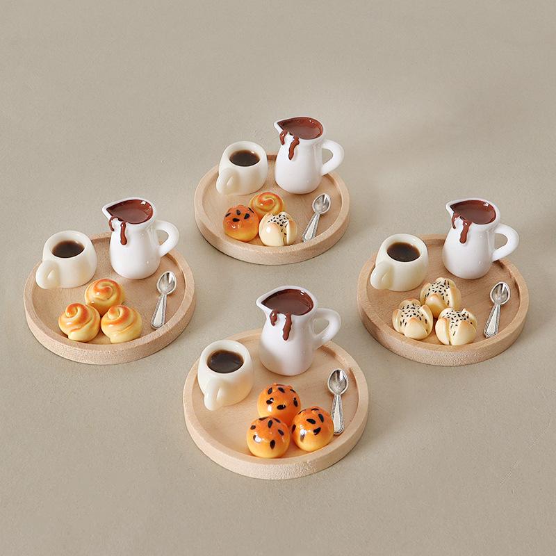 Handmade Mini Dollhouse Pastry Coffee Cup & Spoon Decoration Set