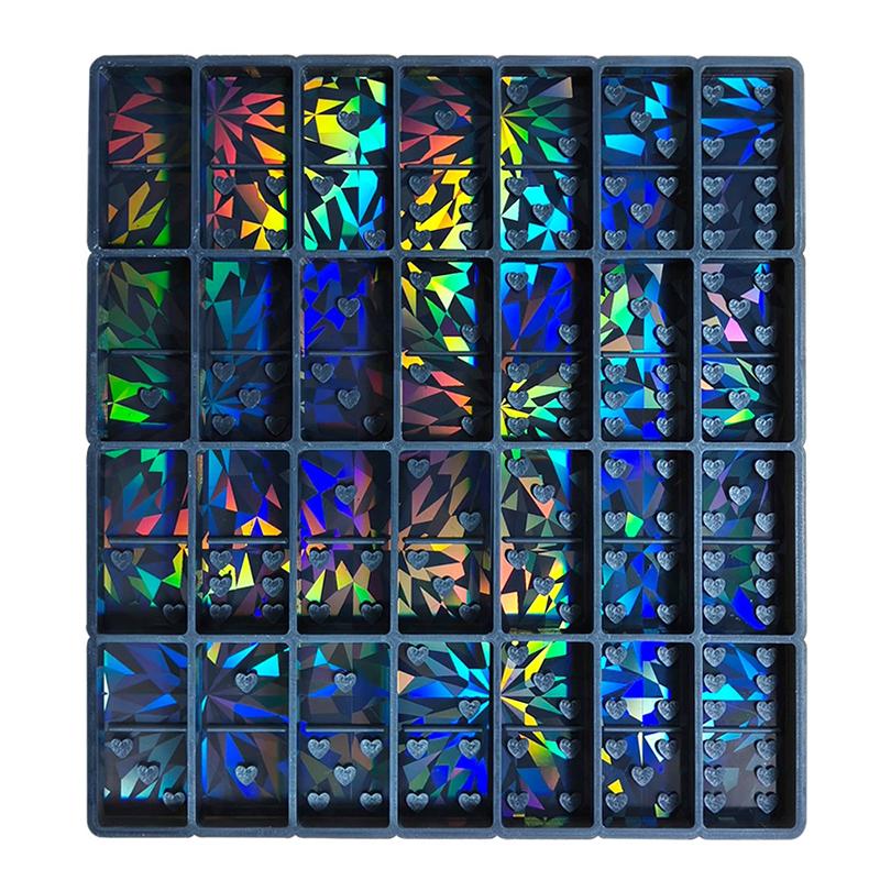 WTEMPO Mini Heart Shaped Dot Domino Silicone Molds DIY Laser Pattern Design Resin Molds Soft Handmade Liquid Molds Valentine's Day Holiday Gifts