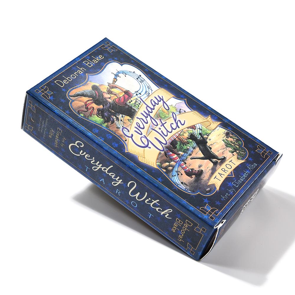 Everyday Witch Tarot Deck Reiseausgabe von Deborah Blake mit Kunst von Elisabeth Alba Brettspiel licht grau