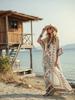 European and American new bohemian women's clothing seaside vacation printing loose kaftan robe dress