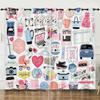 3D Graffiti Pattern Digital Printing Curtain Blackout Punching
