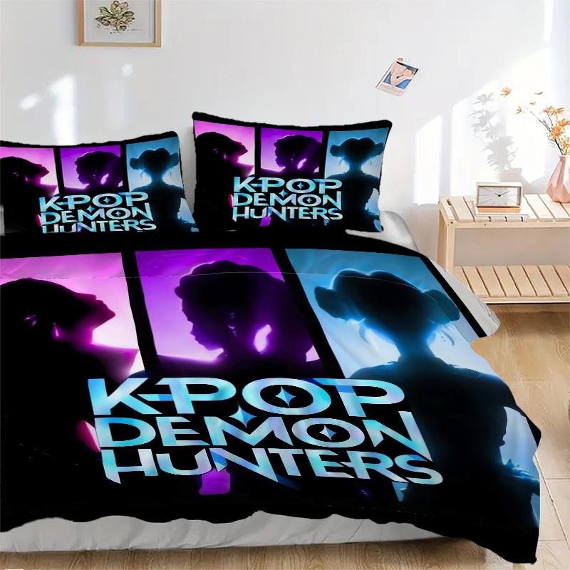 

Постельное белье K-Pop Demon Hunters - 3 предмета, пододеяльник, подарок для спальни, без наполнителяB132 135x200cm
