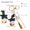 [byDream] 3D Flower Key Ring with Charm, Car Keychain, PU Leather, Phone and Bag Keyring, Bag Decoration (White)