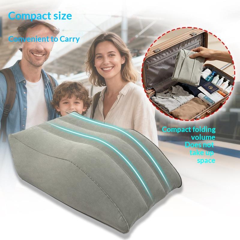 Inflatable Leg Elevation Pillow Flocked Pvc Wedge Foot Rest Cushion Portable For Travel Home Reading Relax