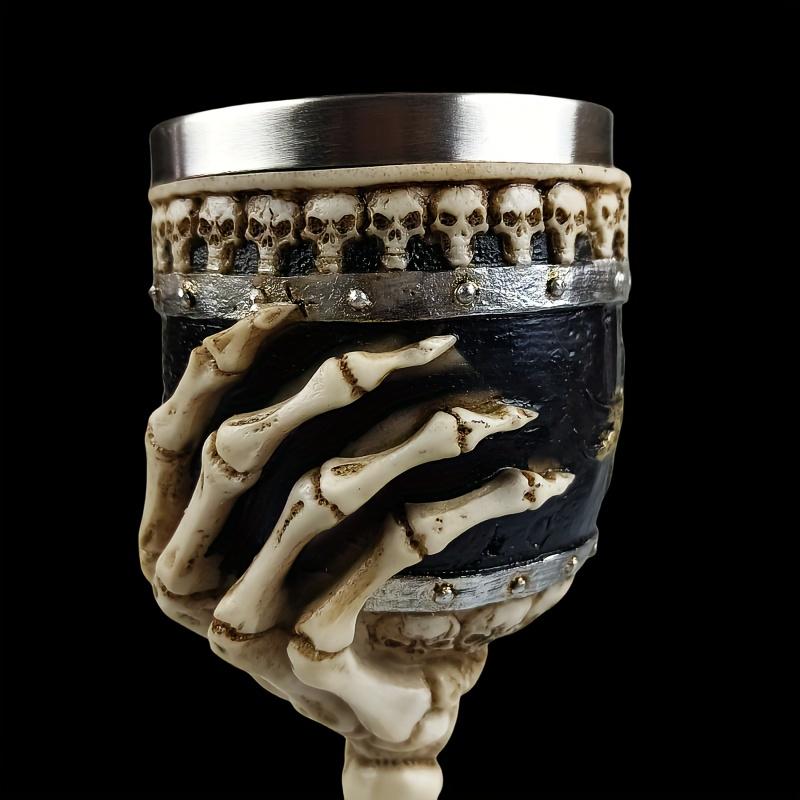 Gothic Skeleton Hand Goblet Halloween Skull Wine Glass Liner Dark Art Home Decor Gift for Gothic Enthusiast Party Drinkware