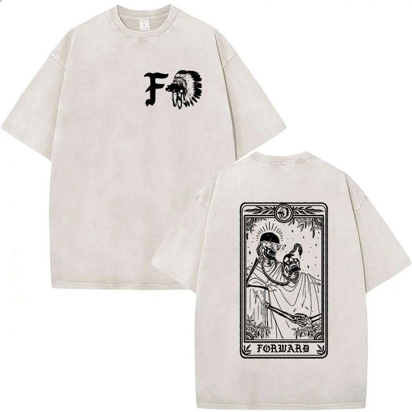 Forward Observations Group T-shirt Lavata Vintage Scheletro Uomo Gotico Oversize Girocollo Manica Corta T-shirt Y2k Streetwear