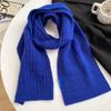 Wool gray scarf girls autumn and winter white knitted wool warm versatile high sense scarf white