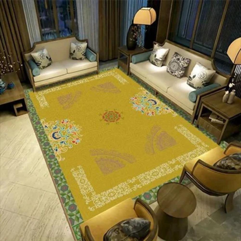 New Chinese Style Rugs Living Room Non-slip Sofa and Coffee Table Mat Easy Clean Decoration Home Carpet for Rooms Customizable