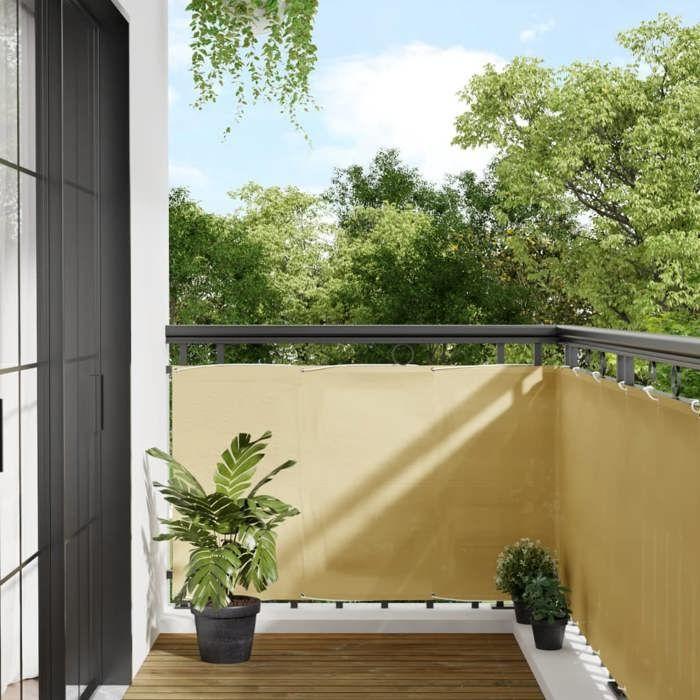 VidaXL Écran de Balcon, Brise-vue de Jardin, Écran de Protection, Écran d'Intimité Terrasse Extérieur, Sable 90x300 cm 100% 4000028