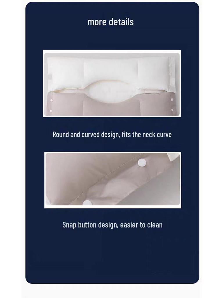 All-Cotton Neck & Ear Protection Pillow for Adults - Soft & Firm Support for Side Sleepers