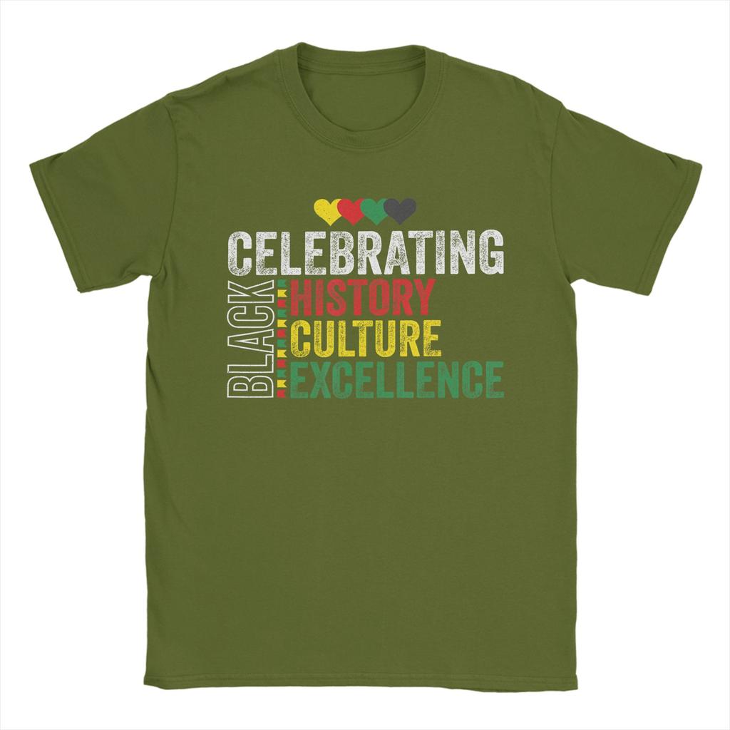 Celebrating Black History Month Afro African TShirt Summer Trendy Cool TShirts Couple 100 Cotton Short Sleeve Vintage Tops