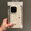 Cute Love Heart Pattern Lychee Texture Phone Case For iPhone 11 12 13 14 15 16 17 Pro Max 14 15 Plus 17Air Shockproof Soft Cover