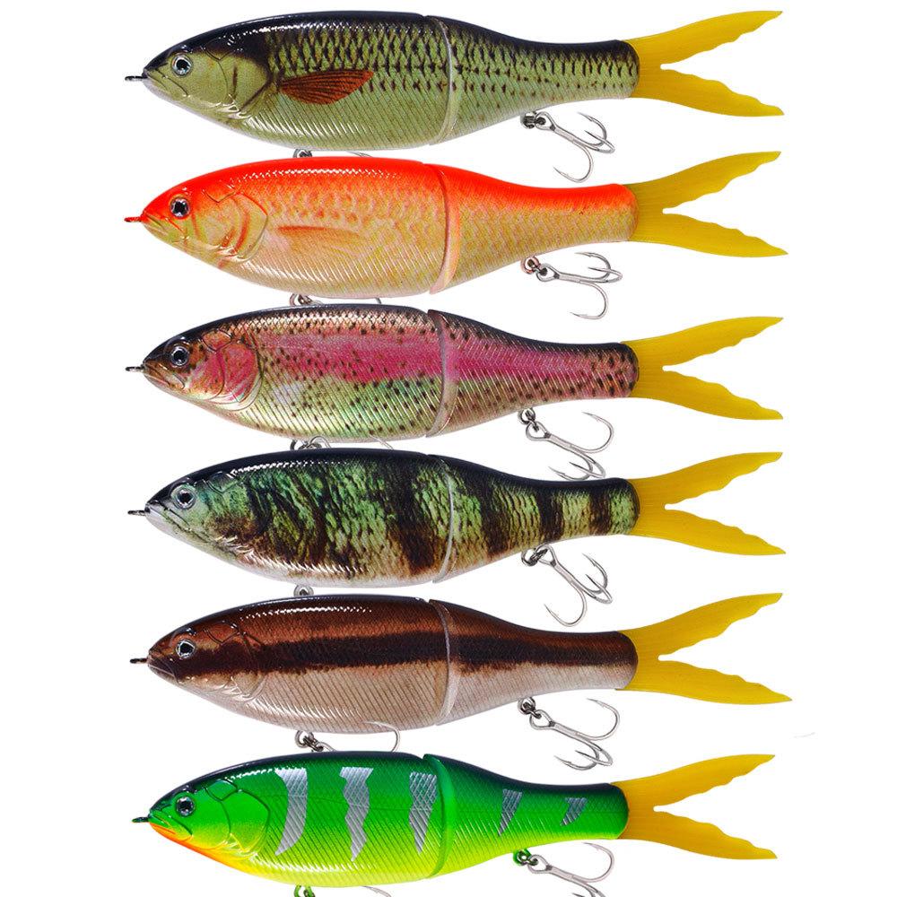 6PCS 17CM-40G-4#New Hook Roadmark Trout Multi-Section Sliding Swimbait Lure, Long-Throw Slow-Sinking Pencil Lure, Slow-Sinking A 17CM-40G