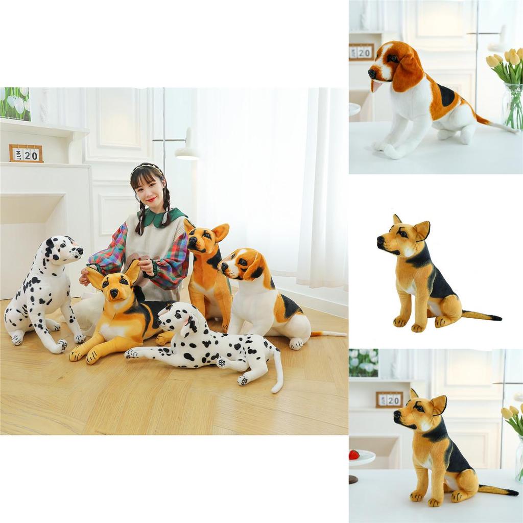 Realistic Dog Plush Toy Adorable Sheepdog Shar Pei Dalmatian Long Ear Dog Gift