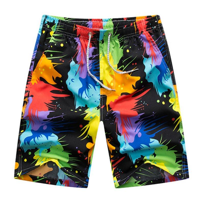 Elastischer Bund Lange Karomuster Sommer-Shorts für Sport Badeshorts