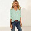 Women's Casual Striped Print Three-Quarter Sleeve Pullover Top
