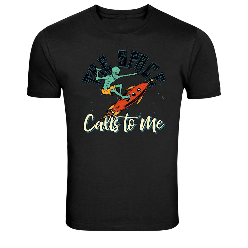 The Space Calls To Me Alien Rocket Graphic T-Shirt
