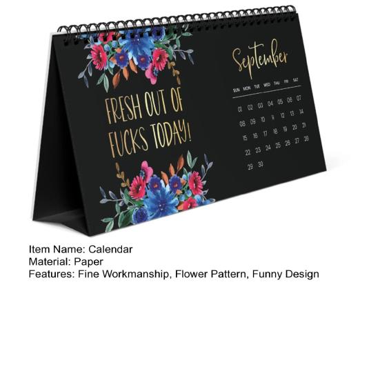 2024 Wall Calendar Workmanship Pattern for Tired-Ass Women Fine Flower Funny Monthly Calendar Office Hanging