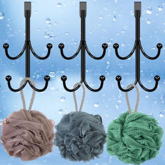 Yousheng Metall-Doppelschichthaken, keine Türschäden, einfache Installation, zum Aufhängen von Weihnachtskränzen, Kleidung, Mehrzweck-Kleiderbügelhaken