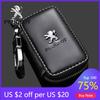 2026 Hot Car Sticker Genuine Leather Key Wallet Car Key Bag Multi-Function Key Case Cover For Peugeot 208 3008 206 308 2008 207 