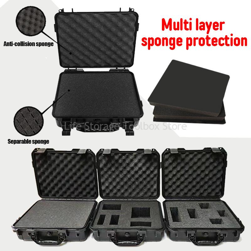 1pc Safety Instrument Tool Box Waterproof Hard Carry Case Bag Tool Case Sponge Protective Tool Storage Box Shockproof Hard Case