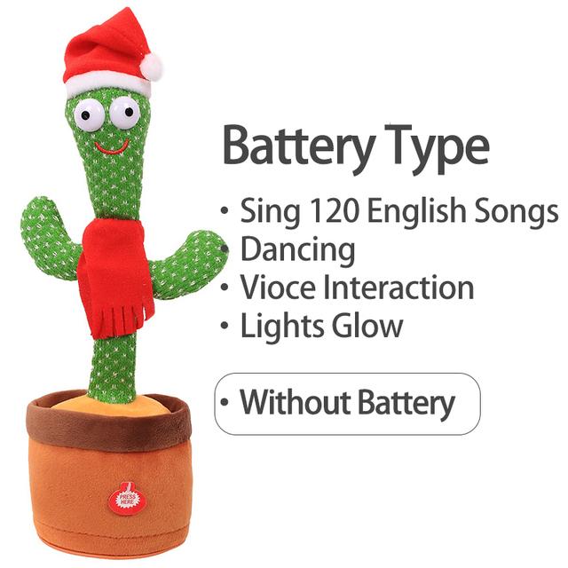 Dancing Cactus Electron Plush Toy Luminous Talking Twisting Cactus Doll Sound Record Repeat Toy Kid Education Toy Christmas Gift