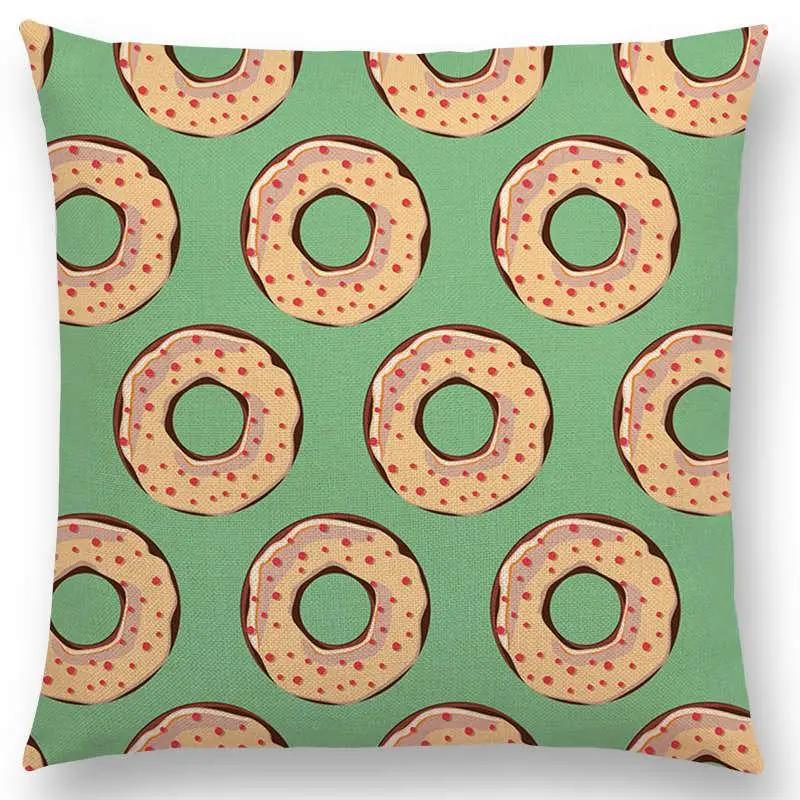 Colorful Prints Cushion Cover Chocolate Candy Donuts Pretty Ice Cream Pattern Color Party Sofa Throw Pillow Case Decor