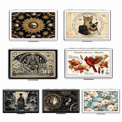 Vintage-Style Vintage Card Case Metal Material Versatile Design Metal Case Multi-function Easy Snap Cash Case ID Card Holder