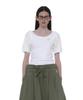 PARTIMENTO WOMEN Scoop Neck Bat Sleeve Top_White