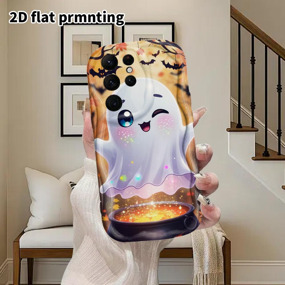 Phone Case: 2D Flat Samsung Galaxy A34 A35 M05 M06 S20 S22 S21 FE Plus 5G Protective Case, Couple Style, Cartoon Ghost, Christmas and Halloween Gift