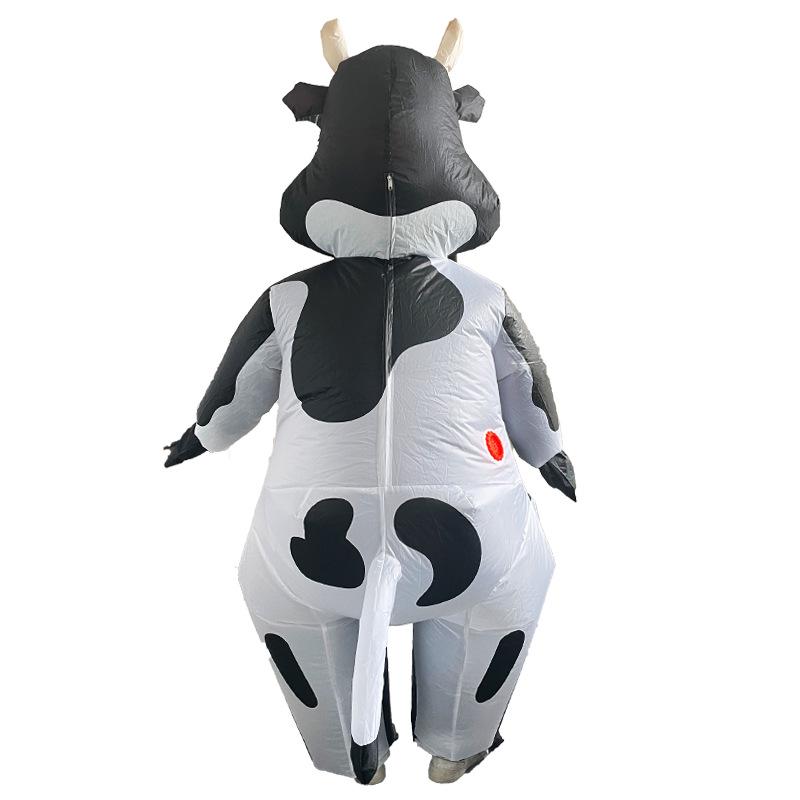 Cute Cow Inflatable Costume for Parties or Gatherings – Fun Boba Cow Walking Outfit with Makeup Props