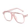 Retro Tide Glasses Optical Spectacle Transparent Computer Glasses Fashion Large Frame Double Beam Anti-blue Light Glasses