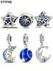 Copper Plated Original Charms Stars And Moon Beads Fit Bracelet Women'S Jewelry Gift