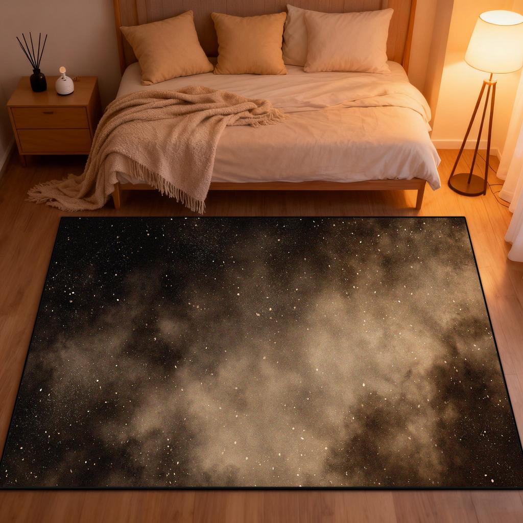 3D Aurora Design Bedroom Bedside Carpet Starry Sky Decoration Washable Living Room Rug Cloakroom Study Non-slip Tables Chair Mat