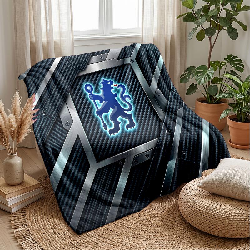 Chelsea FC Theme Blanket Soft Flannel Blanket Plush Throw Blanket Cozy Sofa Bed Blanket for Home Decor