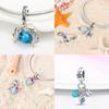 Copper Ocean World Series Sea Blue Turtle Starfish Crab Octopus Charms Bead Fit Bracelet Diy Jewelry Gift