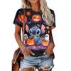 Fashion Women's Clothing Crew Neck Short Sleeve 3D Christmas Color Printing Christmas Short Sleeve Crew Neck T-Shirt